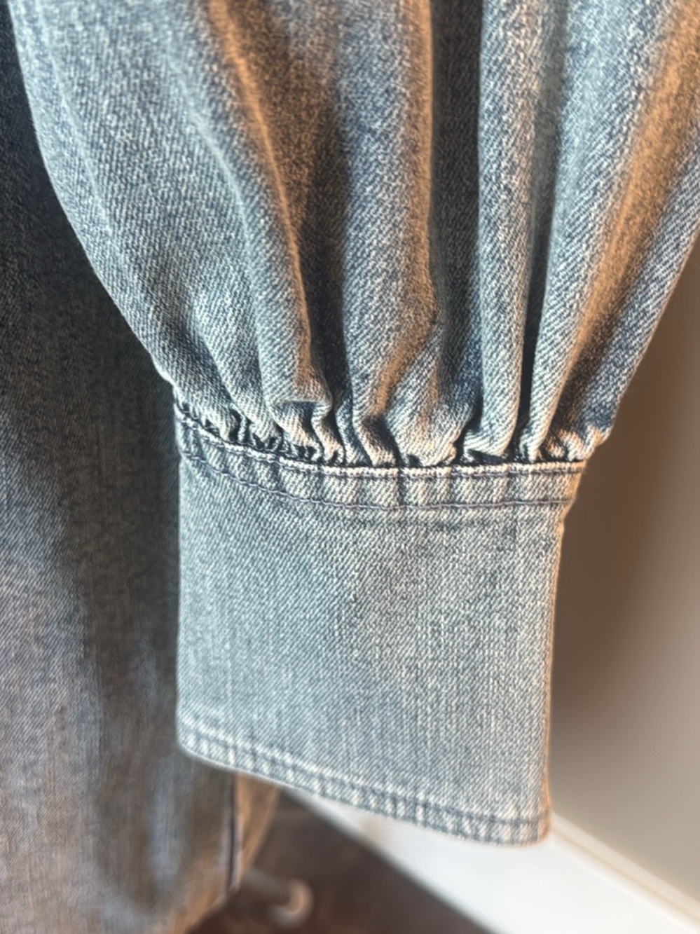 Women's Light Blue Denim Long-Sleeve Shirt Dress - Picture 3 of 7